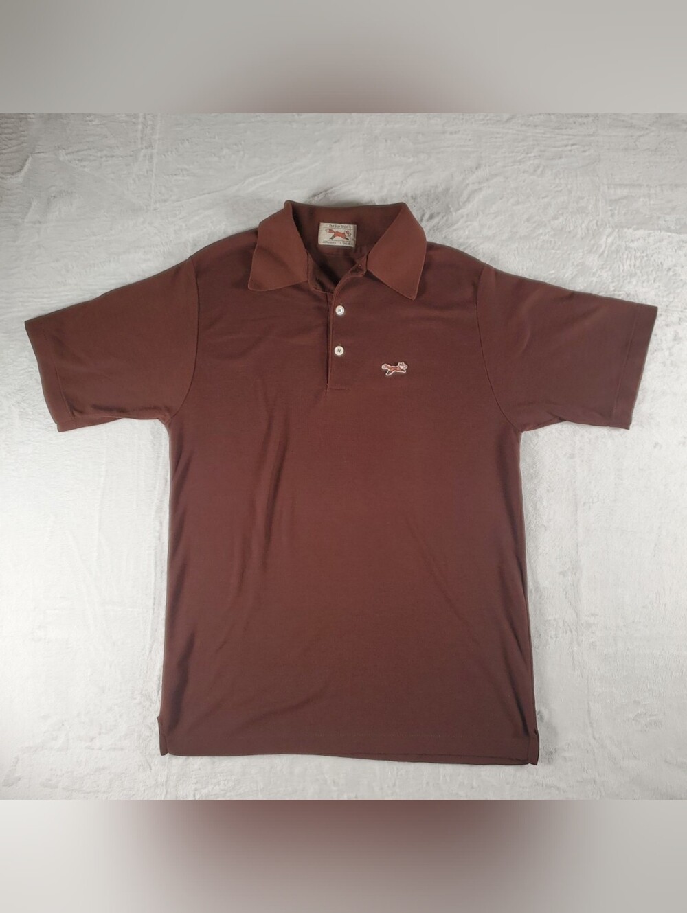 Vintage JC Penney The Fox Collection Polo 1980s Brown Mens Large